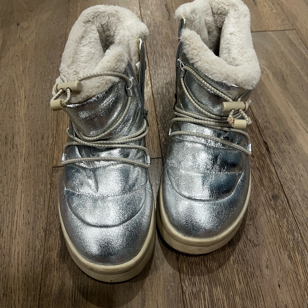 Zara Metallic Silver Platform Sandals - Picture 4 of 5